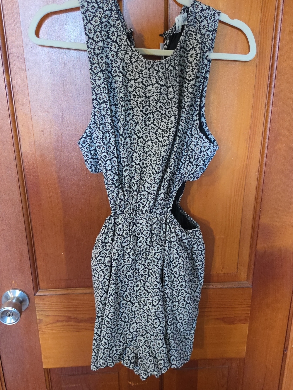 Black & White Floral Sleeveless Romper